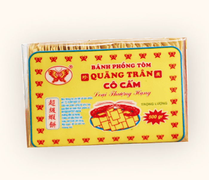 Bánh phồng tôm Quãng Trân Cô Cấm loại Thượng Hạng — Hộp vàng, hộp 500g
