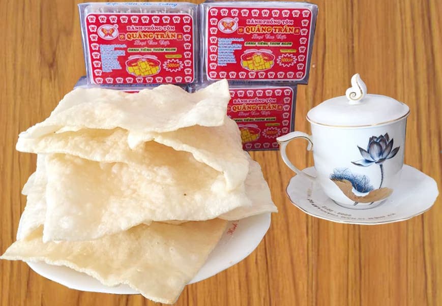 Nhãn hiệu bánh phồng tôm Quãng Trân Cô Cấm