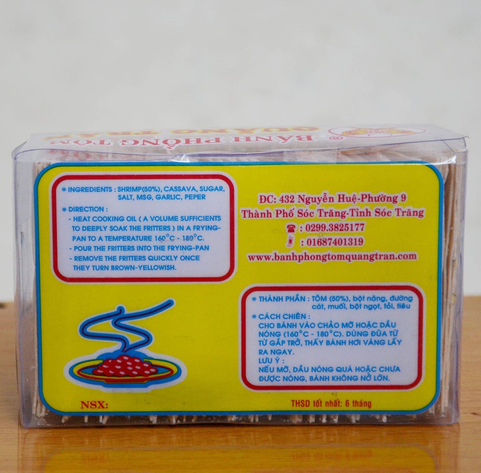 Bánh phồng tôm Quãng Trân Cô Cấm chưa chiên