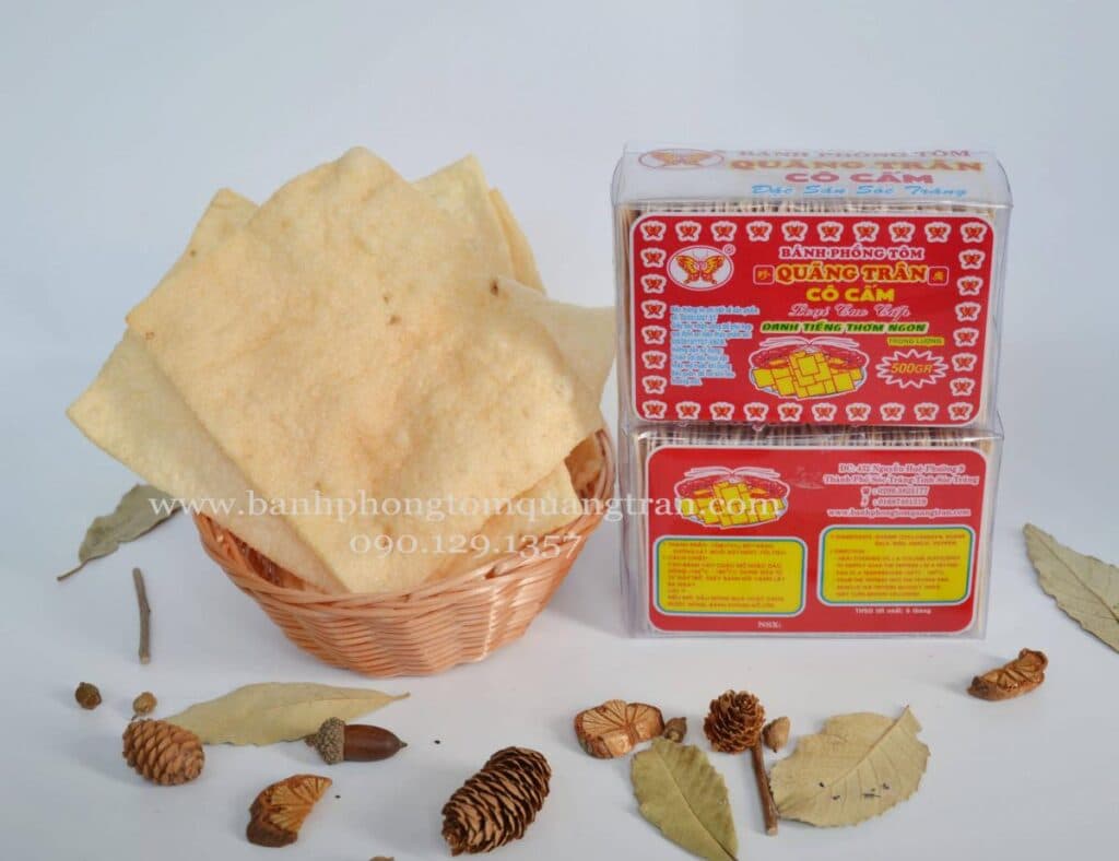 3 điểm khác biệt của bánh phồng tôm vuông Quãng Trân Cô Cấm