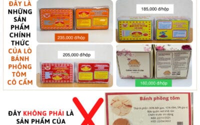 Cảnh giác sản phẩm giả, nhái thương hiệu bánh phồng tôm Quãng Trân Cô Cấm trên thị trường